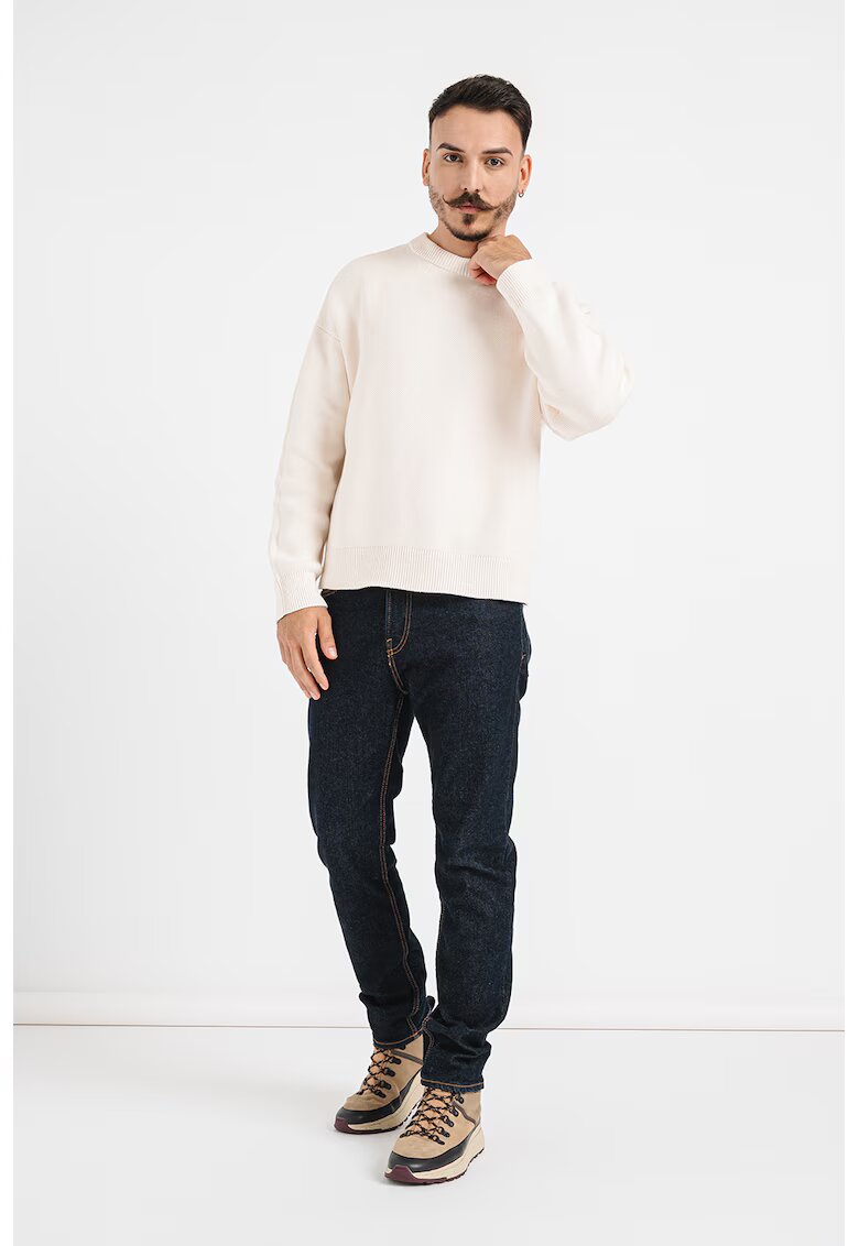 Jack & Jones Pulover de bumbac cu maneci cazute - Bej deschis