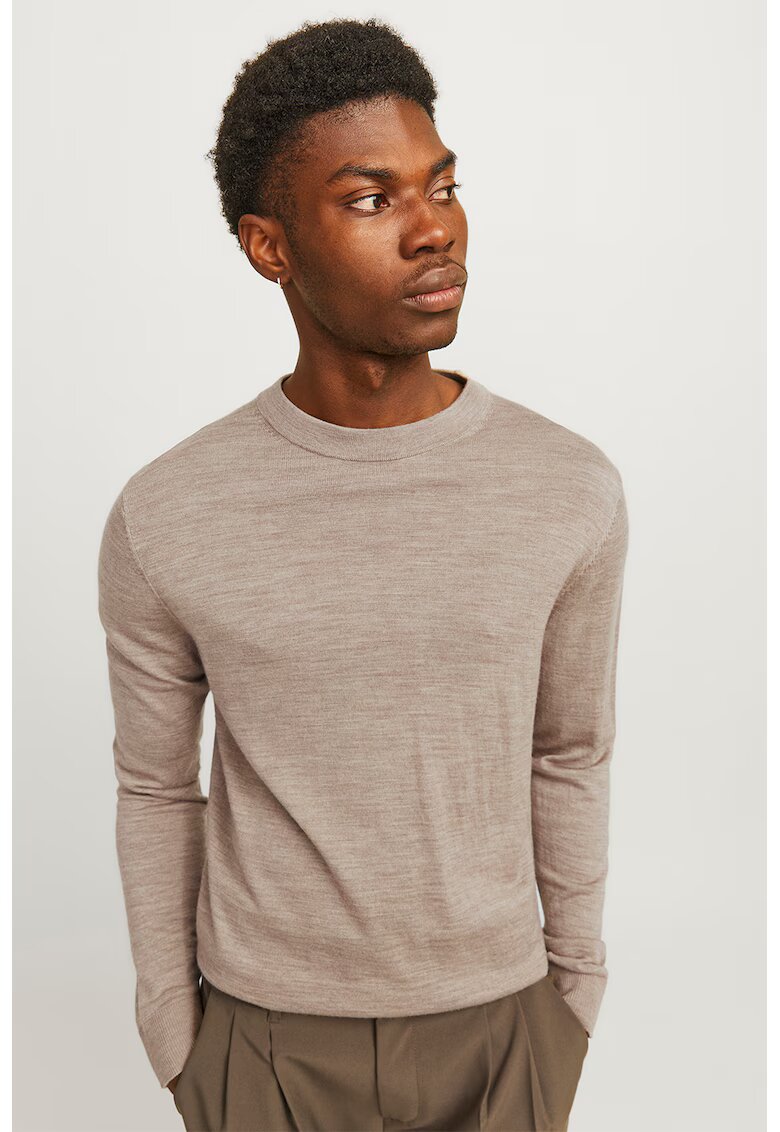 Jack & Jones Pulover de lana merinos cu decolteu rotund - Grej