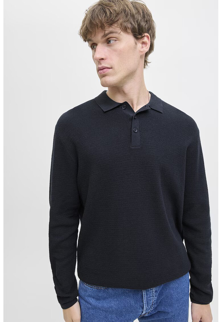 Jack & Jones Pulover din amestec de bumbac cu model uni - Albastru ultramarin