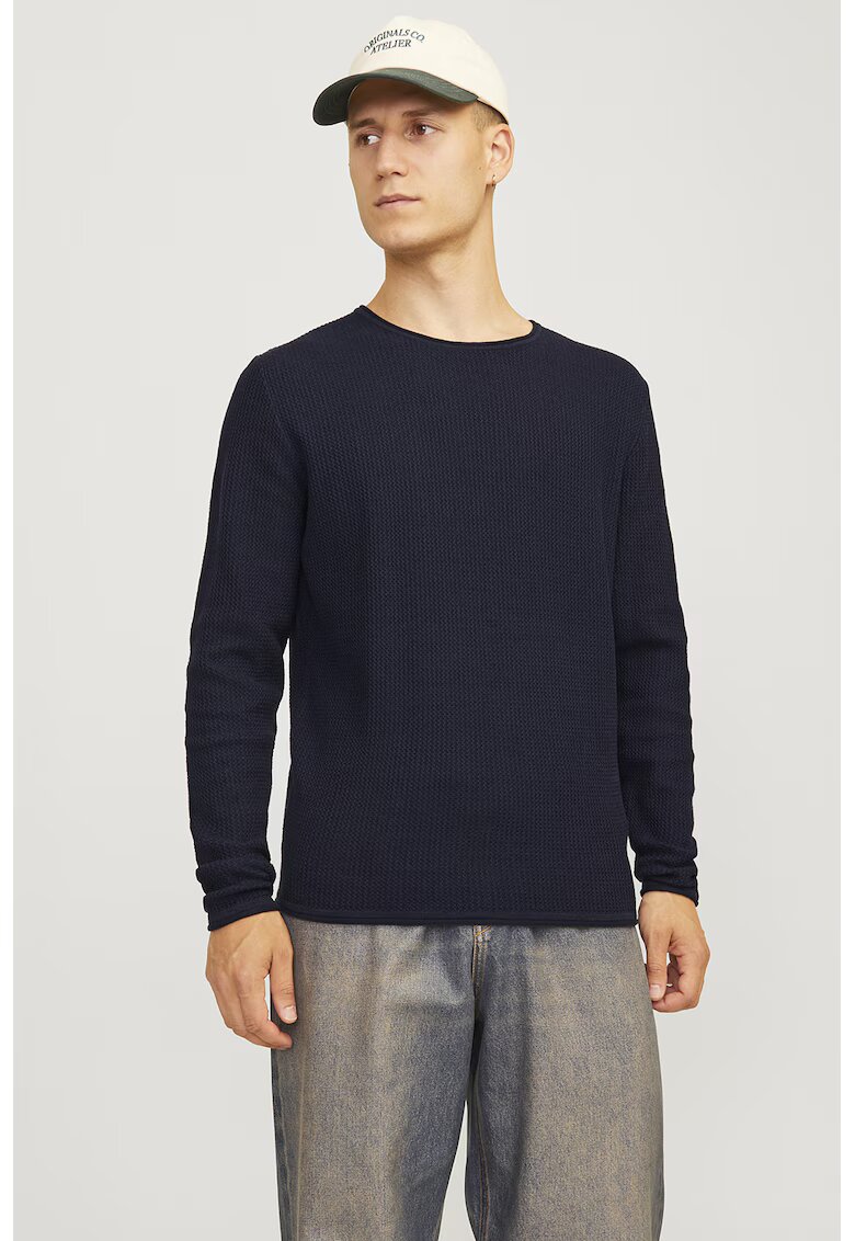 Jack & Jones Pulover din amestec de bumbac organic - Bleumarin