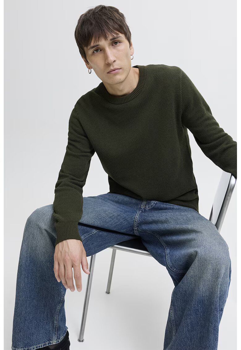 Jack & Jones Pulover din amestec de bumbac organic - Verde inchis