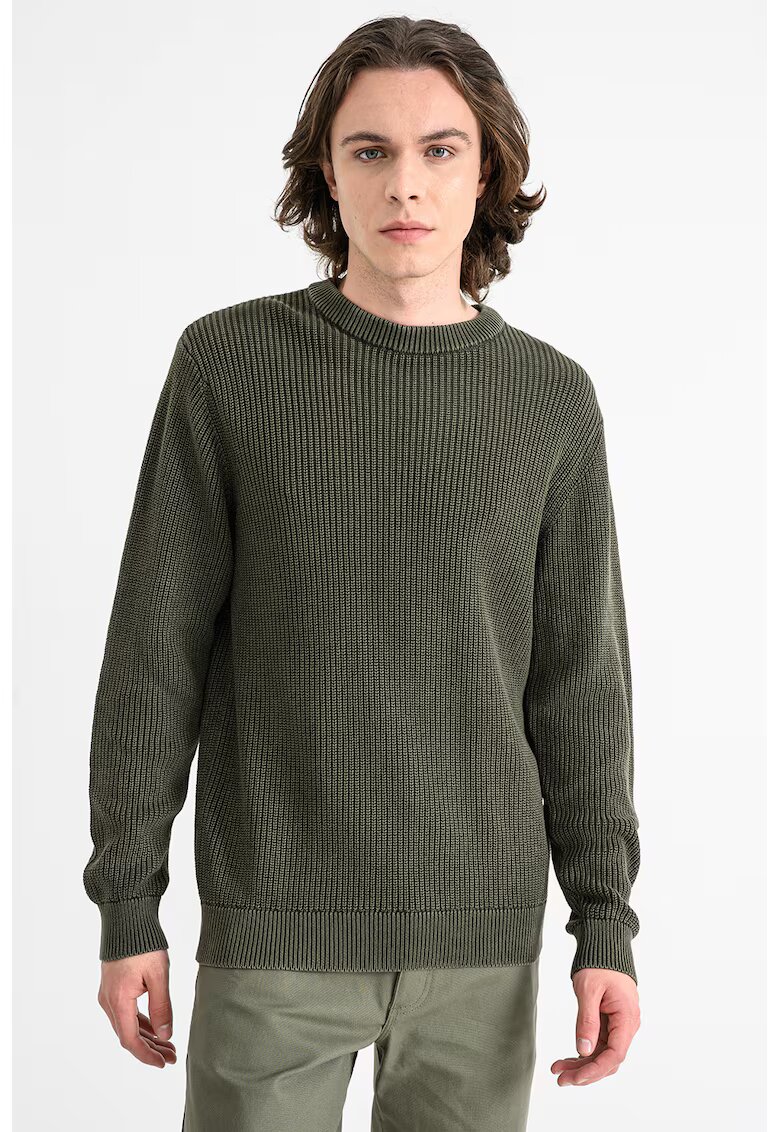 Jack & Jones Pulover din bumbac cu decolteu la baza gatului Anaka - Kaki pal