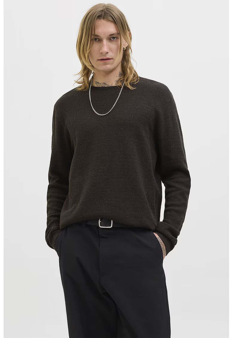 Jack & Jones Pulover lejer din amestec de bumbac organic - Maro inchis