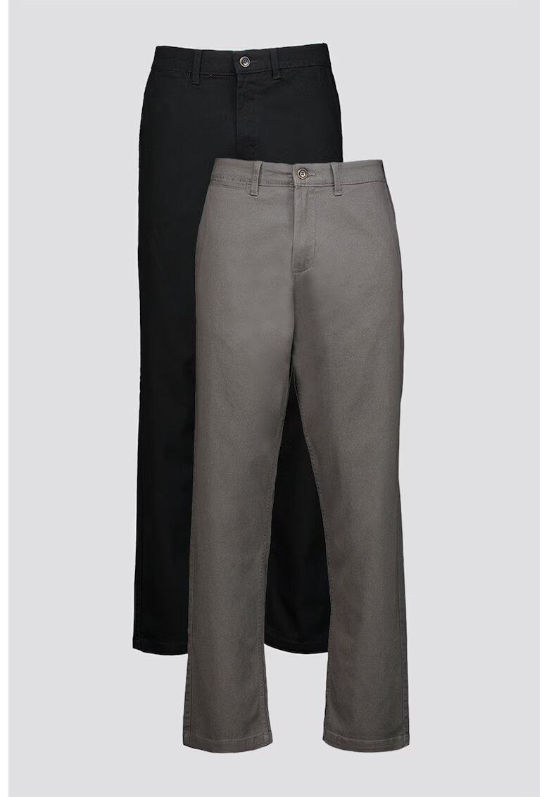 Jack & Jones Set de pantaloni drepti - 2 perechi - Negru/Gri inchis