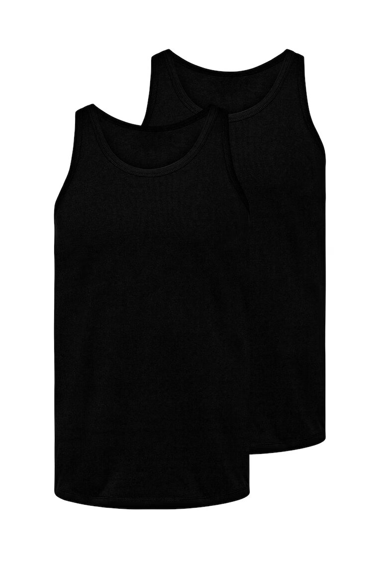 Jack & Jones Set de topuri din bumbac - 2 piese - Negru