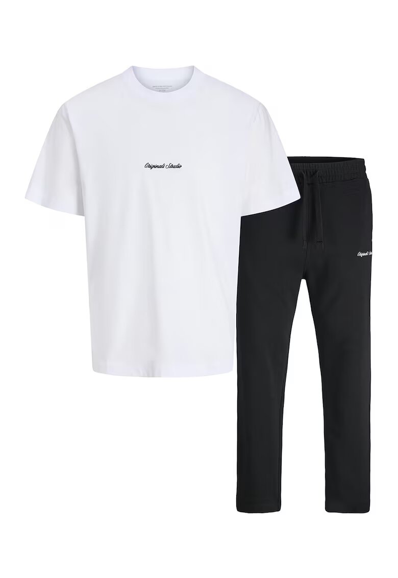 Jack & Jones Set de tricou si pantaloni de trening - Alb/Negru