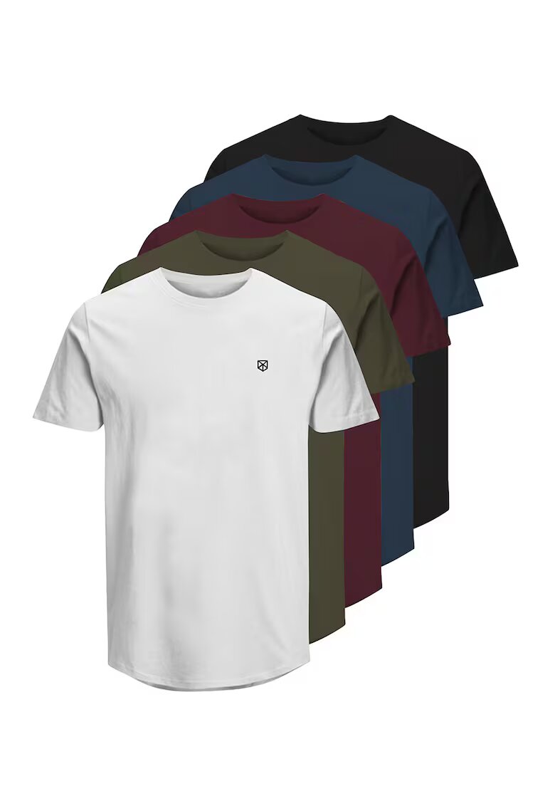 Jack & Jones Set de tricouri regular-fit din bumbac organic - 5 piese - Multicolor