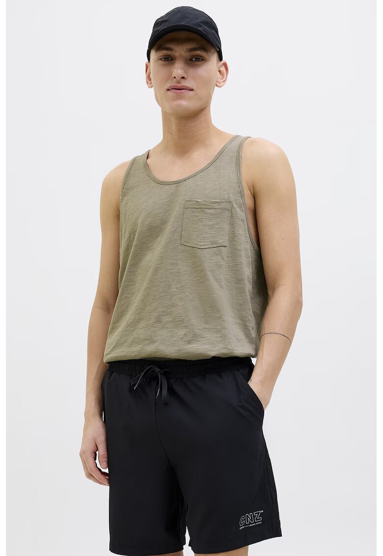 Jack & Jones Top cu buzunar pe piept - Maro deschis melange