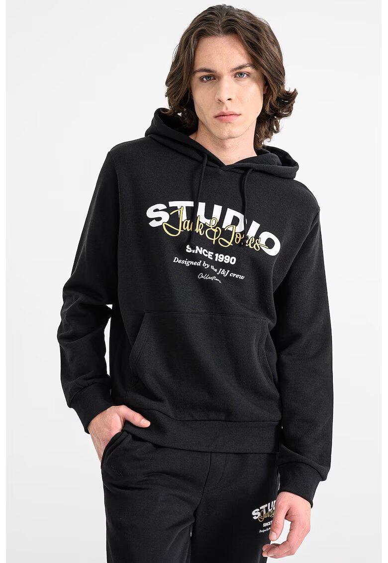 Jack & Jones Trening din amestec de bumbac cu imprimeu si talie ajustabila - Alb/Negru/Kaki
