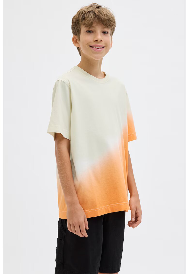 Jack & Jones Tricou cu imprimeu text pe partea din spate - Alb fildes/Portocaliu persan