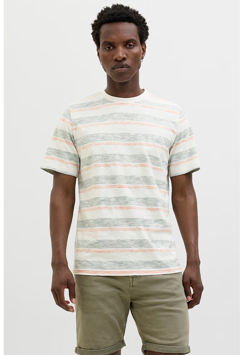 Jack & Jones Tricou cu model in dungi - Verde deschis