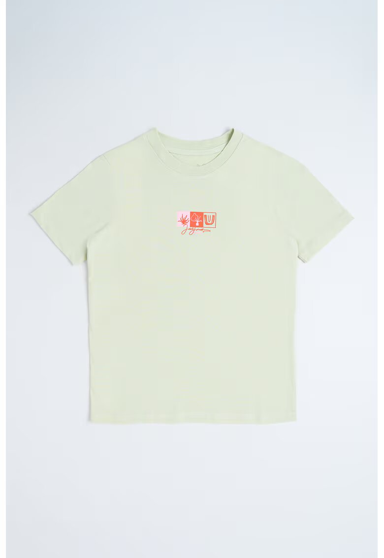 Jack & Jones Tricou de bumbac cu imprimeu grafic discret - Verde pal