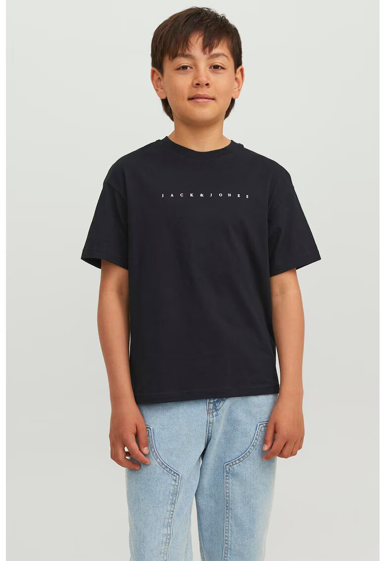 Jack & Jones Tricou de bumbac cu imprimeu logo - Negru