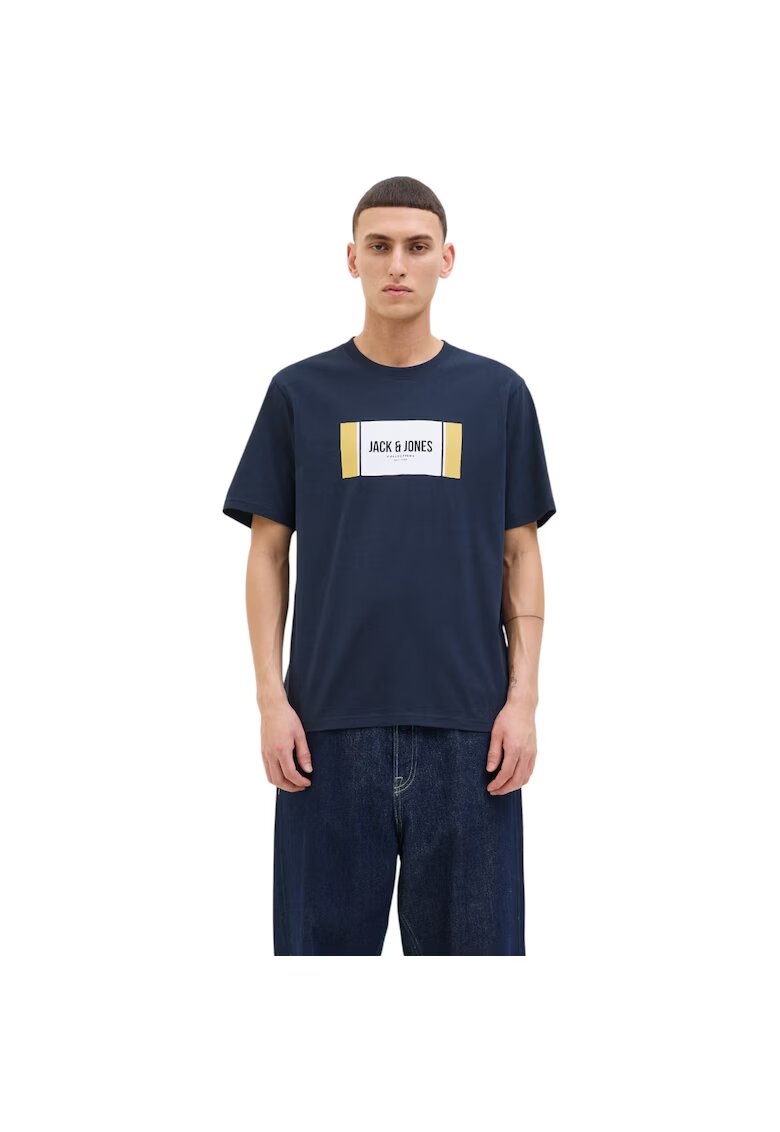 Jack & Jones Tricou JACK &JONES Hayato BTS LN 47436 - Albastru inchis