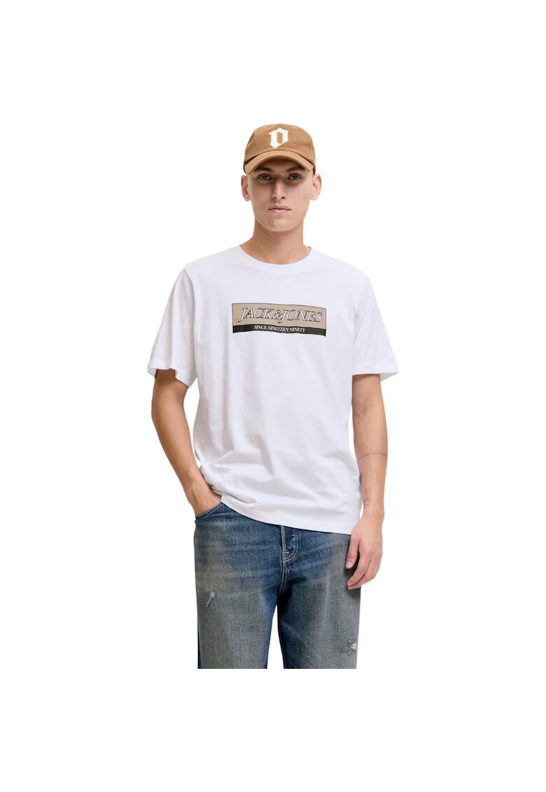 Jack & Jones Tricou JACK &JONES Inwood Block Branding 50177 - Alb