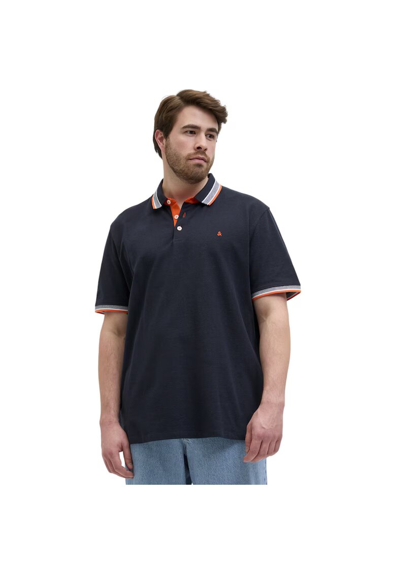 Jack & Jones Tricou JACK &JONES Paulos Polo SS PLS 47056 - Portocaliu/Albastru inchis