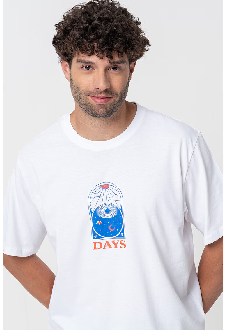 Jack & Jones Tricou lejer cu imprimeu pe spate - Alb optic
