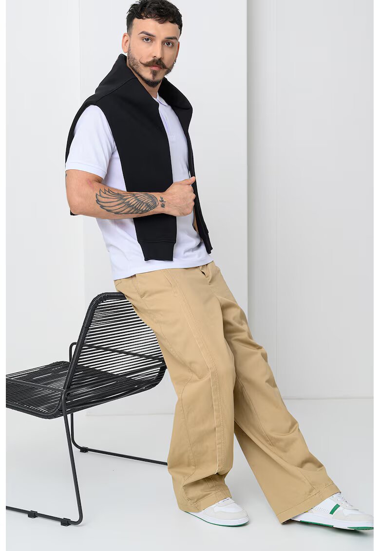 Jack & Jones Tricou polo de bumbac pique Brandy - Alb