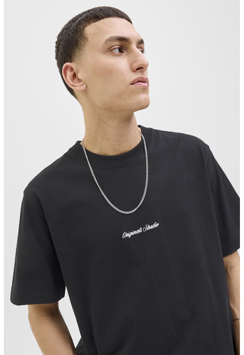 Jack & Jones Tricou regular fit de bumbac - Negru