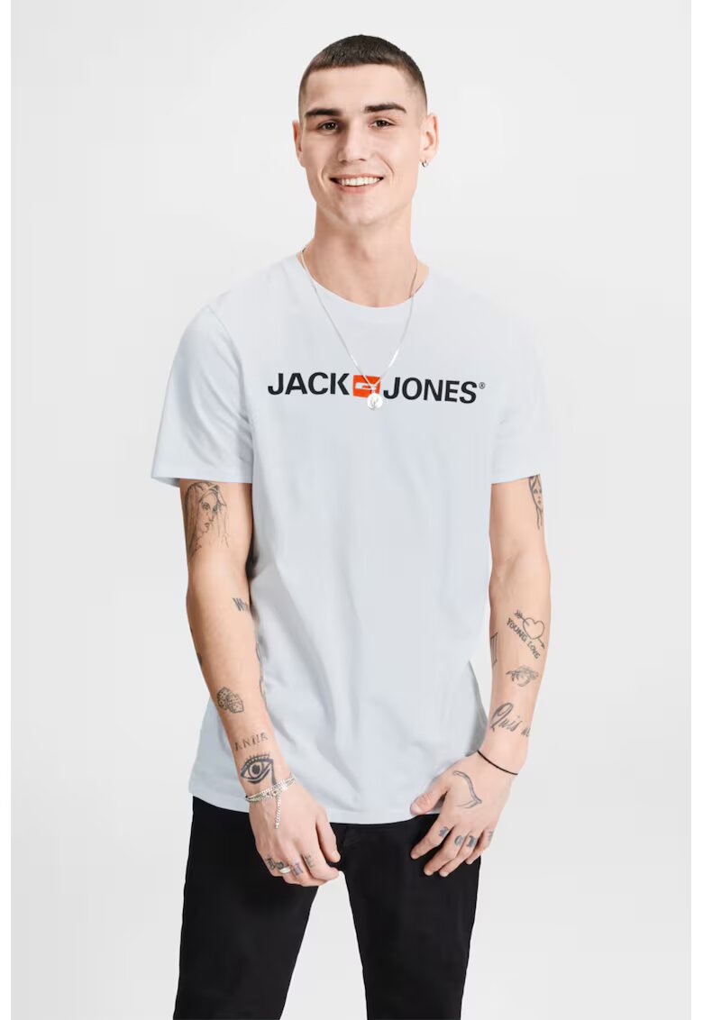 Jack & Jones Tricou slim fit cu imprimeu logo Classic - Alb