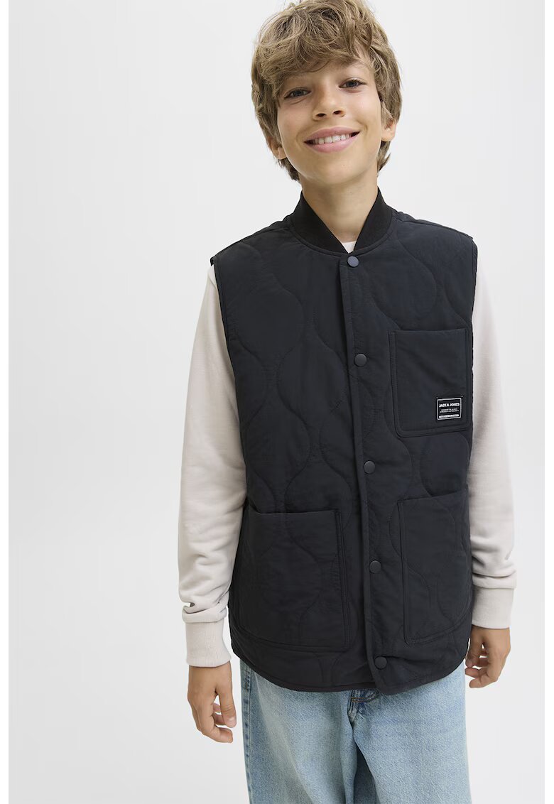 Jack & Jones Vesta matlasata cu capse - Negru