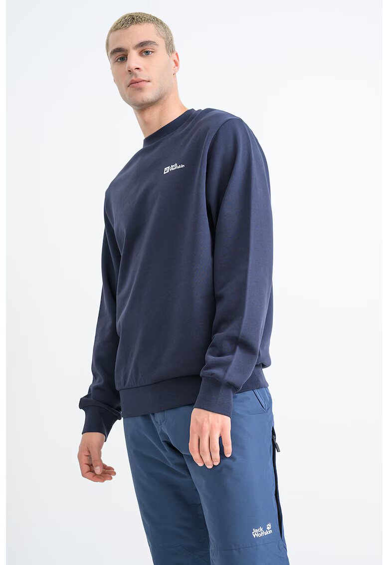 Jack Wolfskin Bluza de trening din bumbac organic Essential - Albastru ultramarin