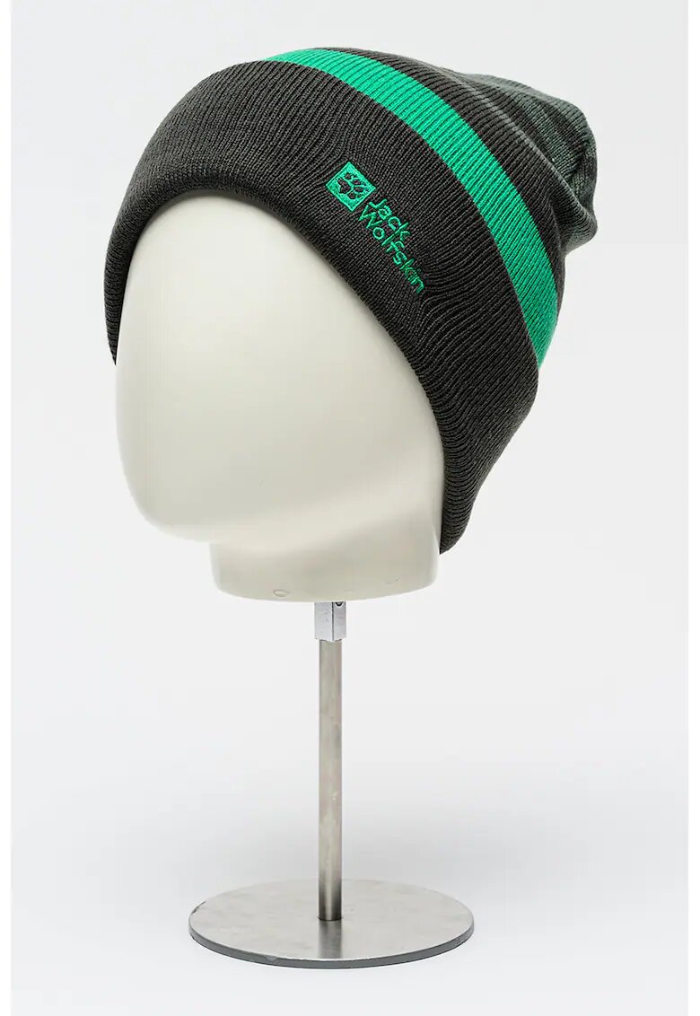 Jack Wolfskin Caciula in dungi Stripy - Verde/Gri inchis