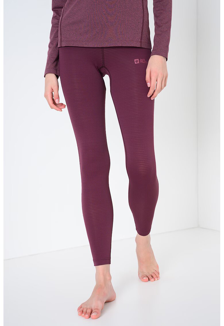 Jack Wolfskin Colanti termici cu talie medie pentru ski Infinite Warm - Violet pruna