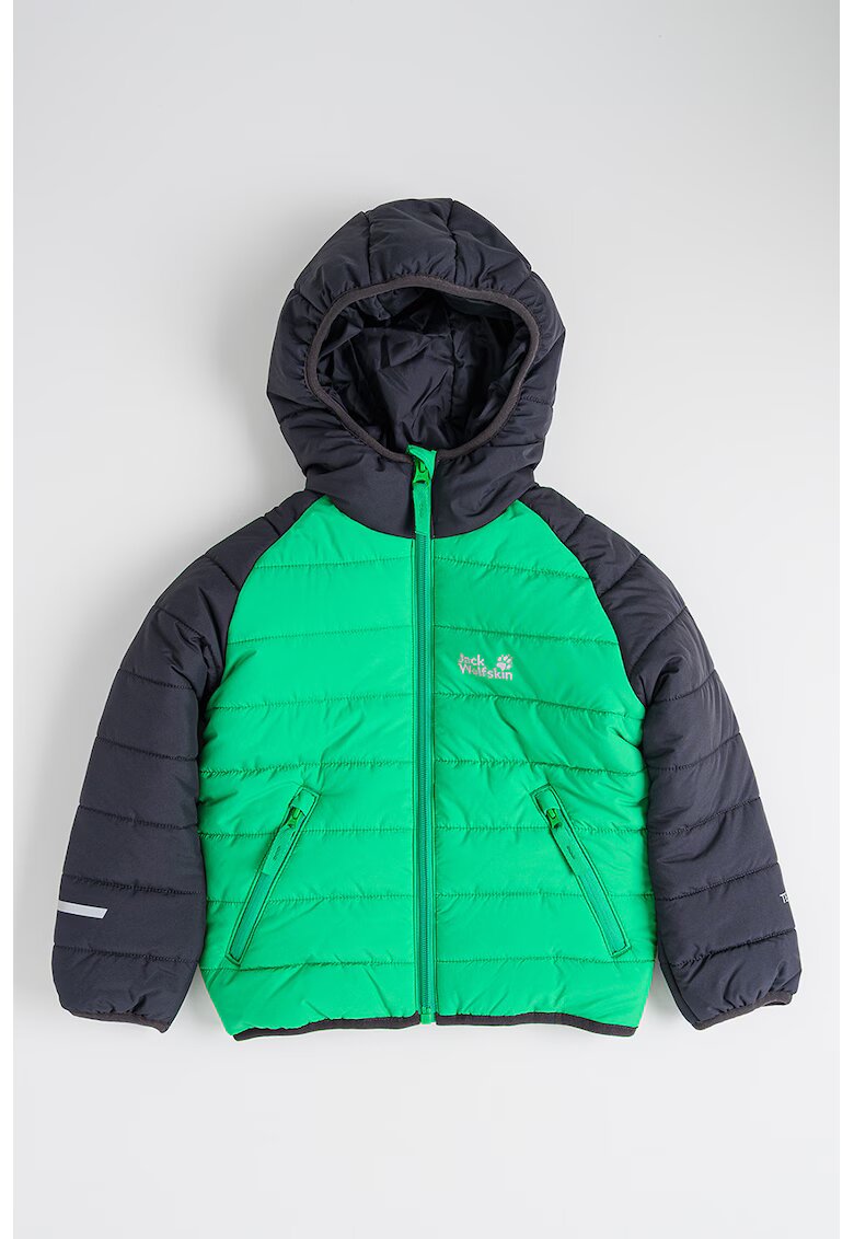 Jack Wolfskin Geaca cu vatelina si gluga Zenon - Negru/Verde deschis
