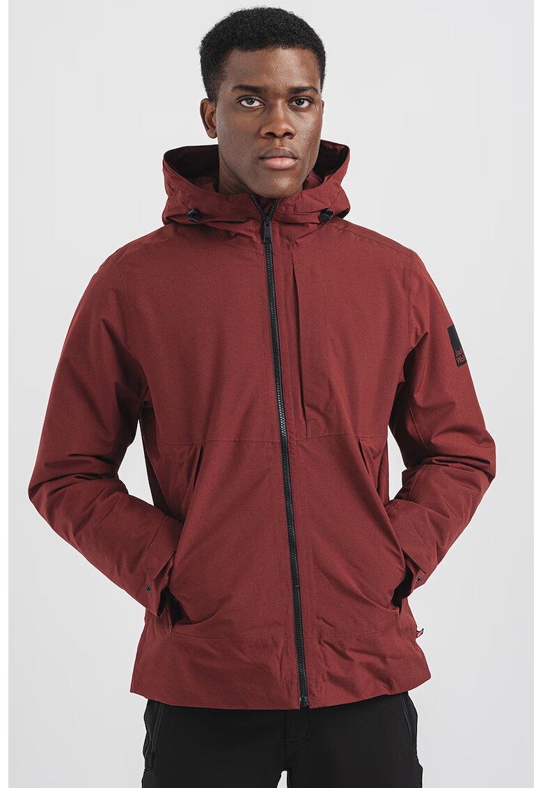 Jack Wolfskin Geaca impermeabila cu gluga Tempelhof - Rosu inchis