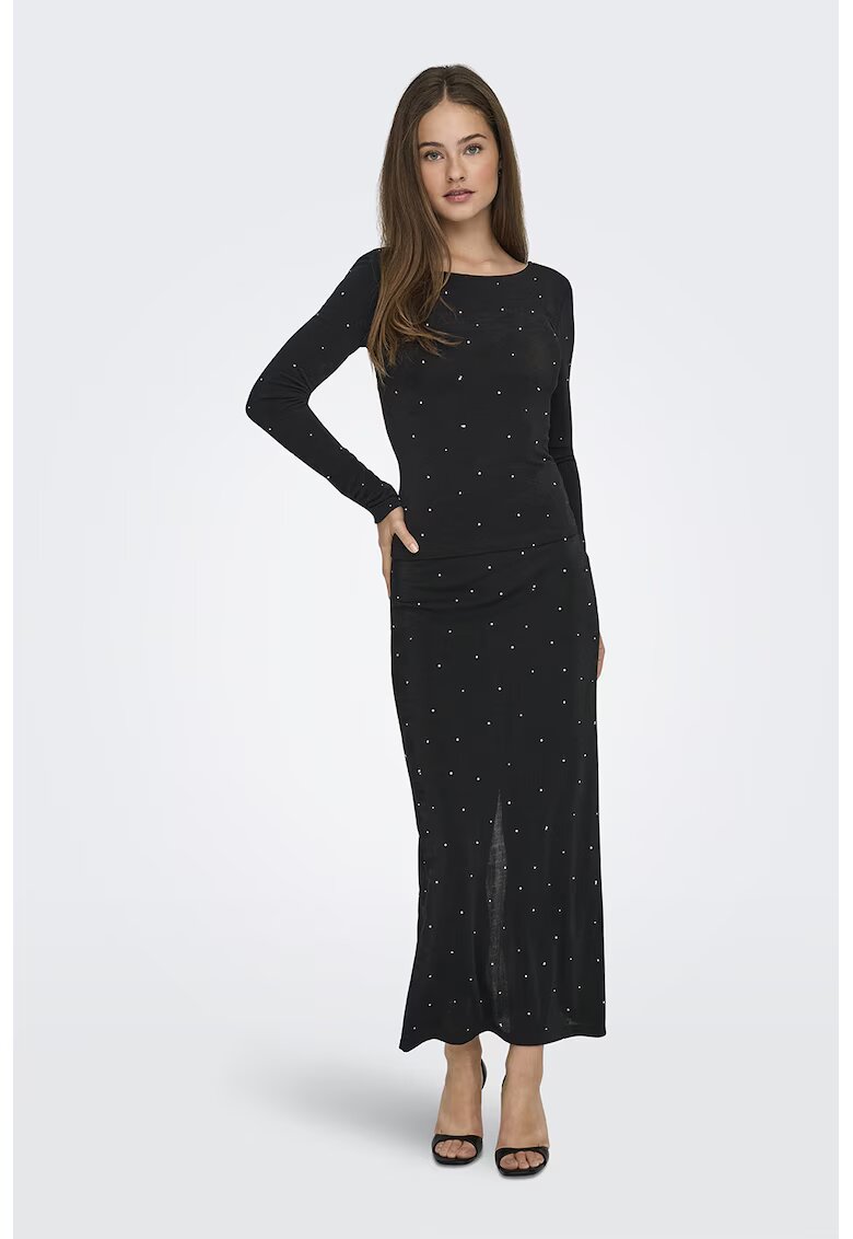 JDY Bluza slim fit cu decolteu amplu pe spate - Alb fildes/Negru