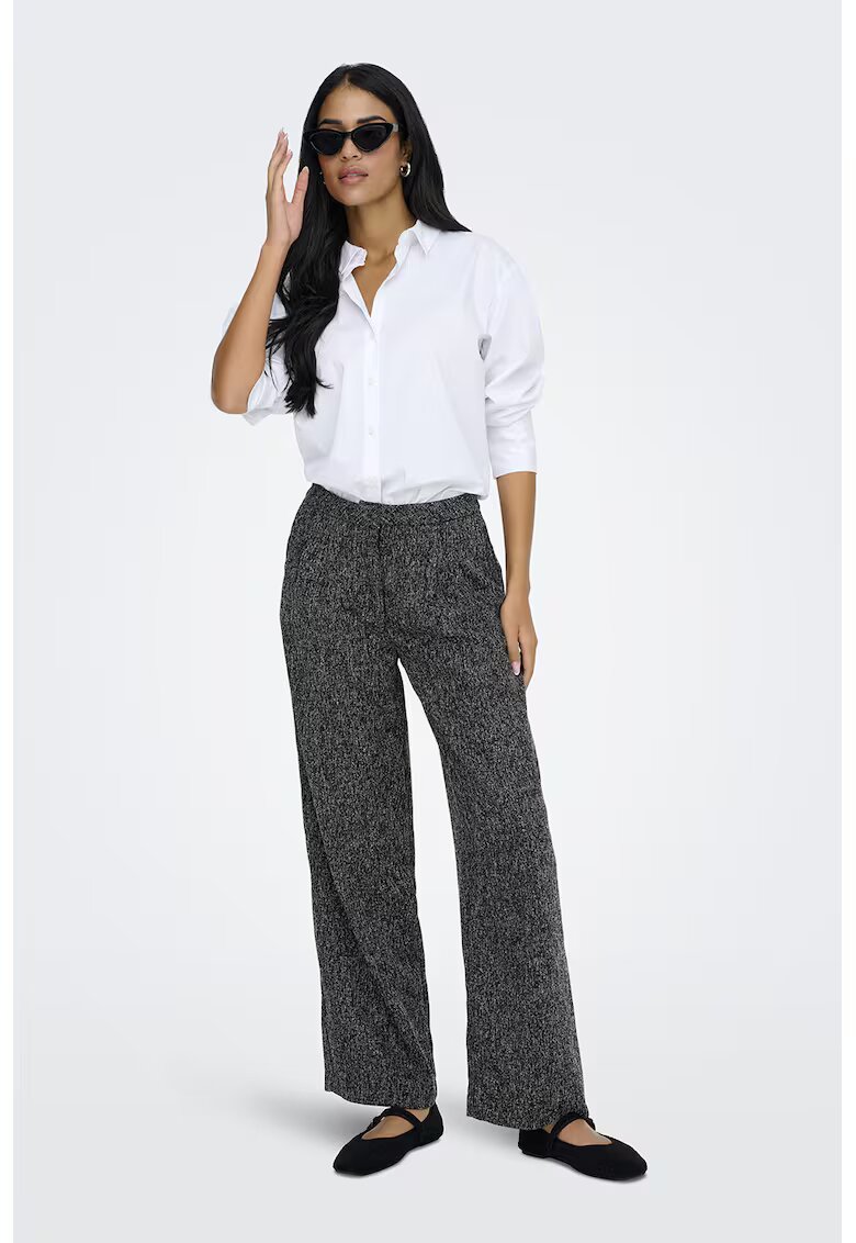 JDY Pantaloni drepti cu talie inalta - Gri deschis/Gri antracit