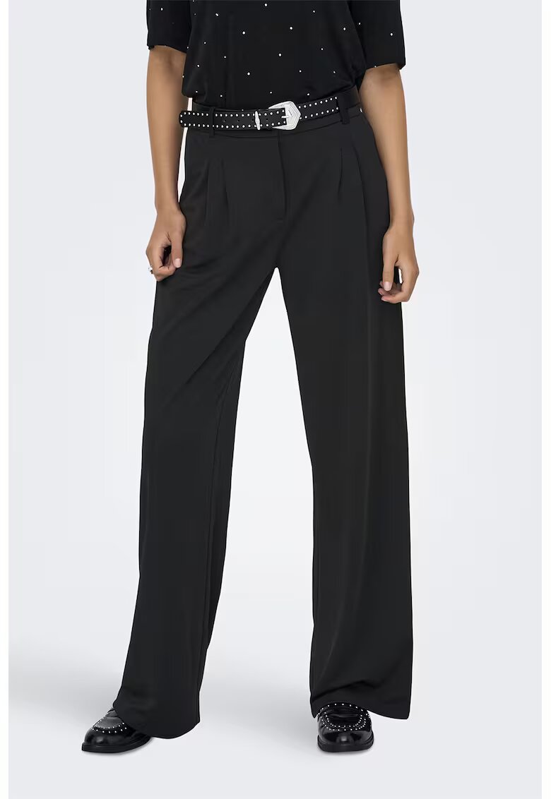 JDY Pantaloni drepti cu talie inalta - Negru