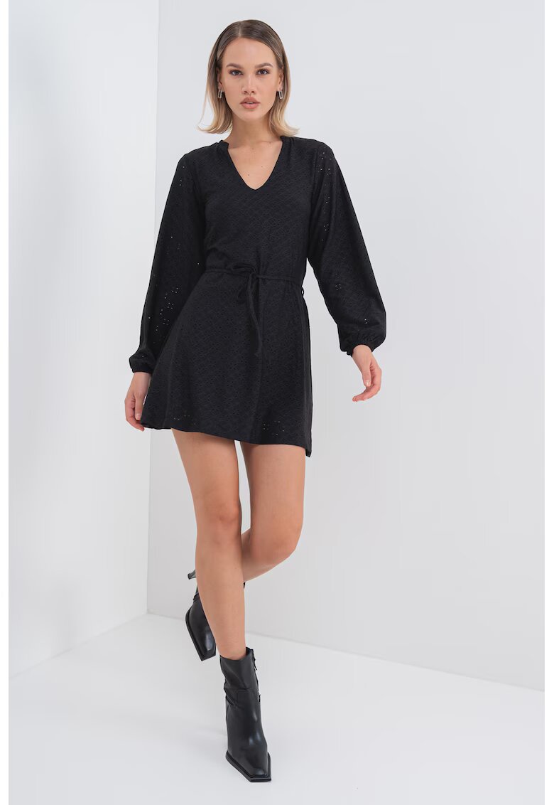 JDY Rochie cu broderie Sangallo Cathinka - Negru