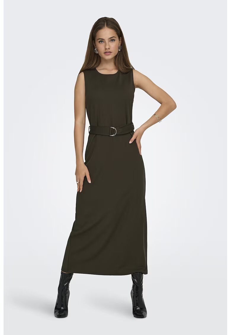 JDY Rochie midi cu slit - Maro inchis