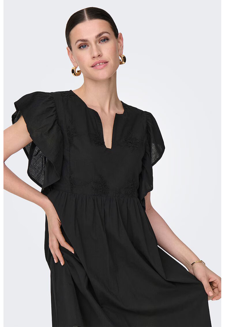 JDY Rochie scurta cu decolteu in V - Negru