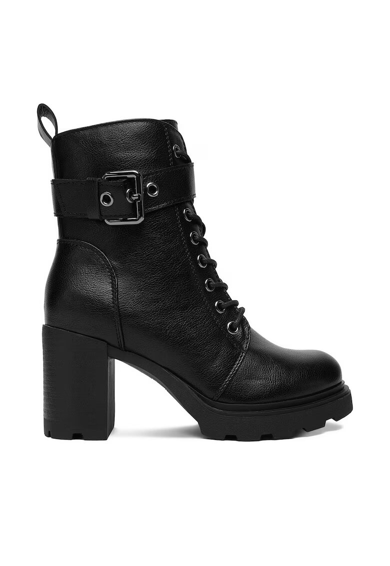 JENNY Botine din piele ecologica cu catarama decorativa