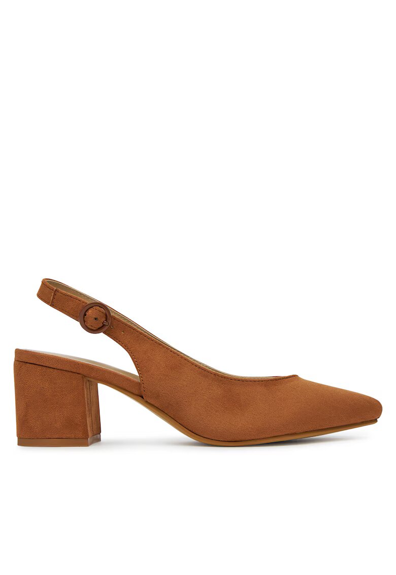 JENNY Pantofi slingback cu toc maro