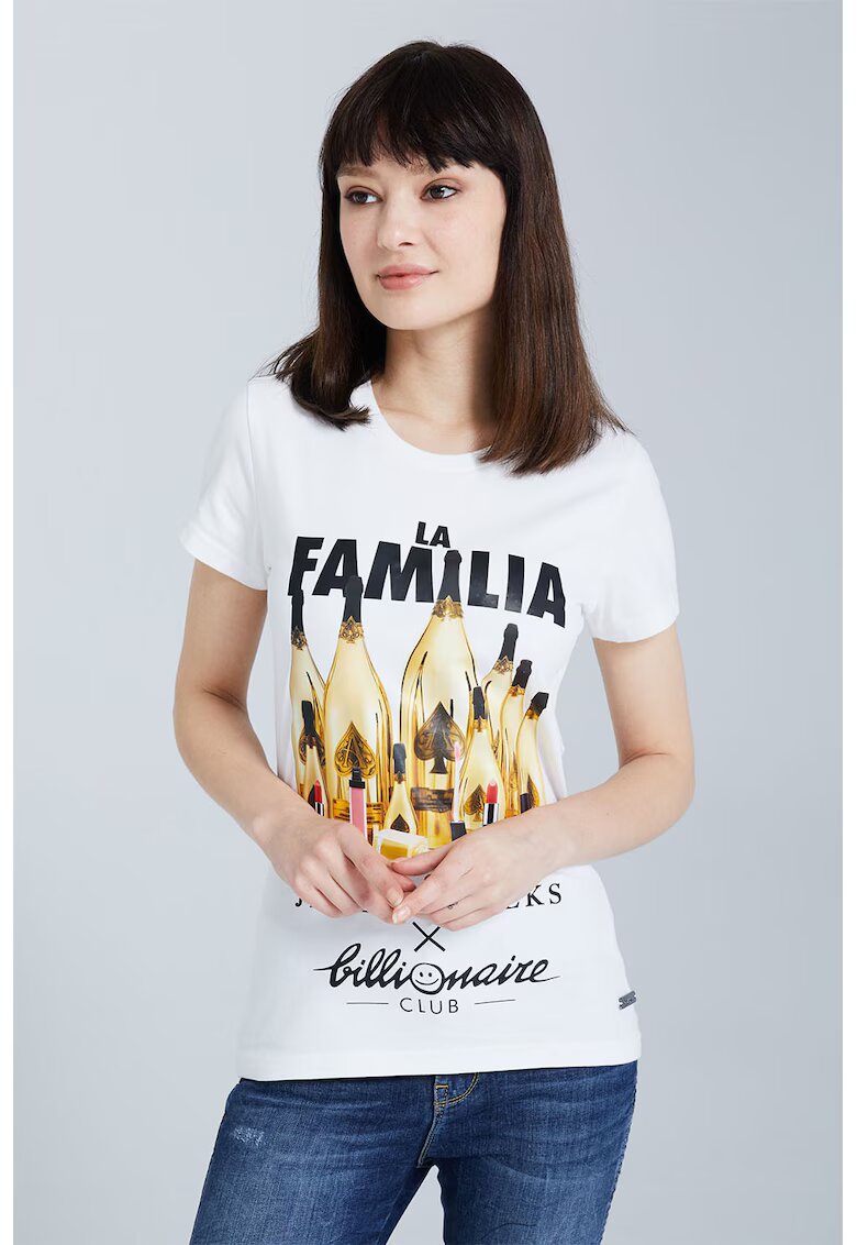 Jeremy Meeks Tricou din amestec de bumbac organic cu imprimeu grafic - Alb