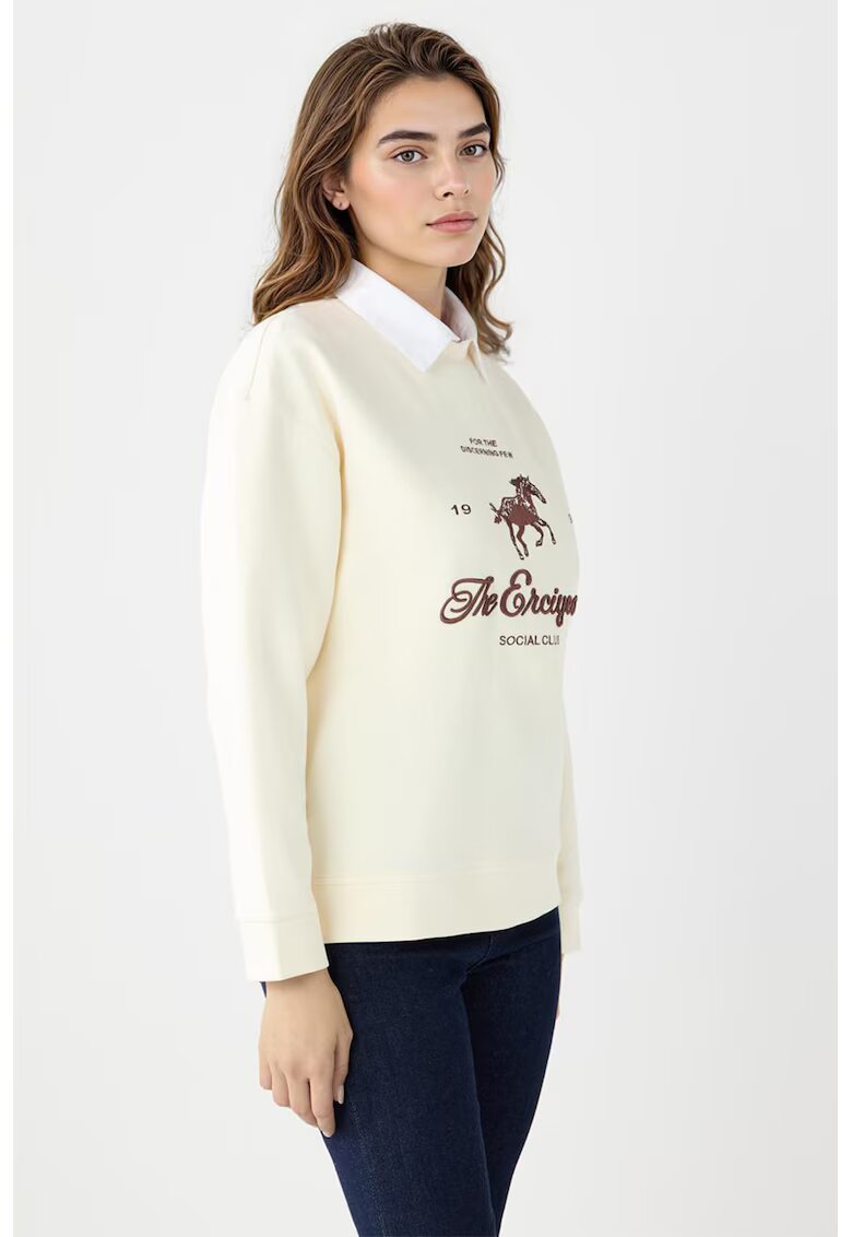 JIMMY KEY Bluza de trening din amestec de modal cu broderie - Crem