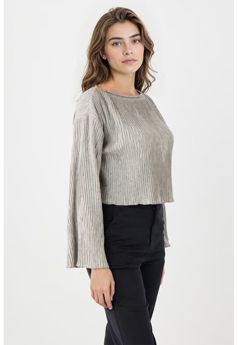 JIMMY KEY Bluza texturata cu maneci evazate - Grej