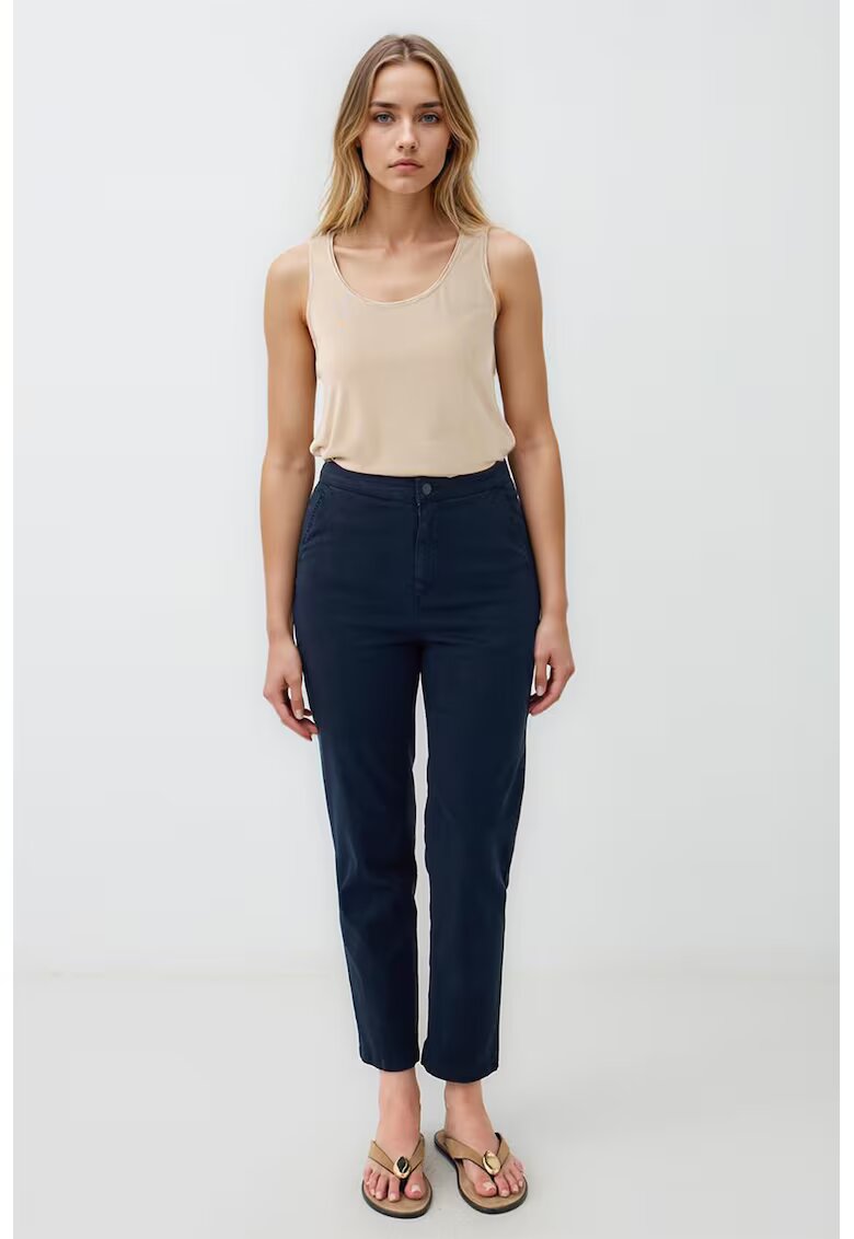 JIMMY KEY Pantaloni conici cu talie inalta - Bleumarin