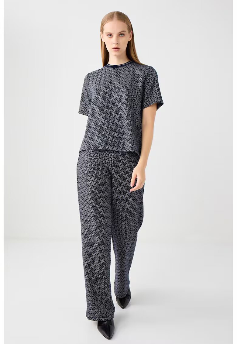 JIMMY KEY Pantaloni cu imprimeu geometric - Gri inchis