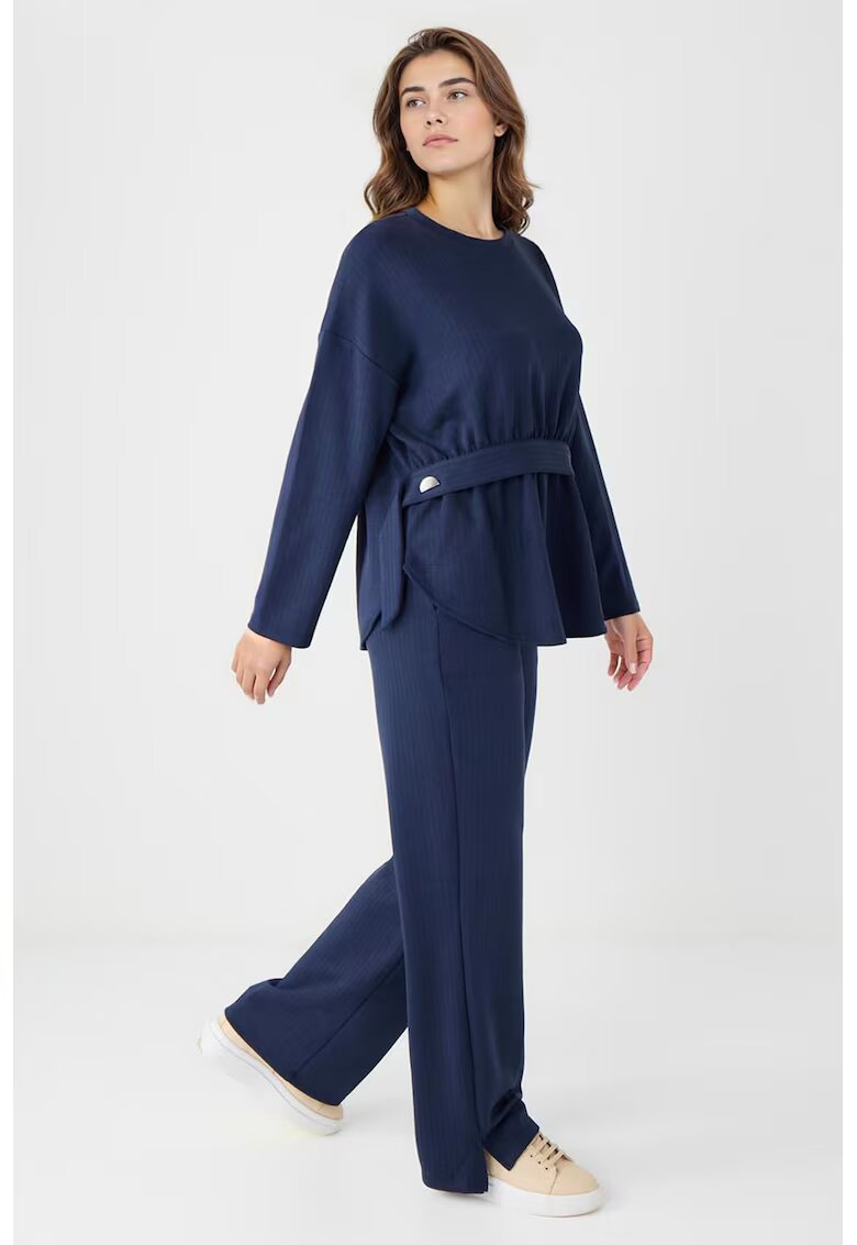 JIMMY KEY Pantaloni drepti din amestec de modal cu buzunare - Bleumarin