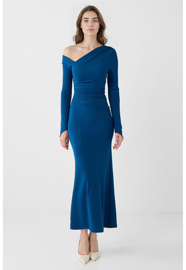 JIMMY KEY Rochie maxi cu decolteu pe un umar - Albastru royal