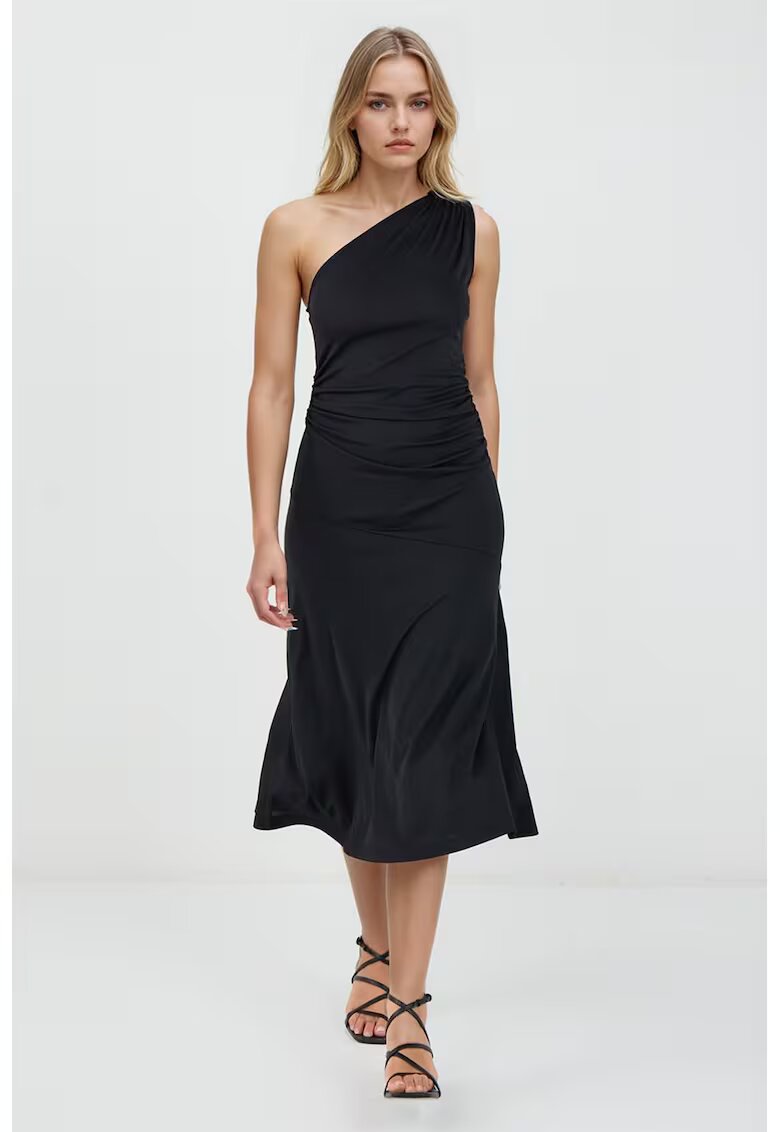 JIMMY KEY Rochie slim fit cu decolteu pe un umar - Negru