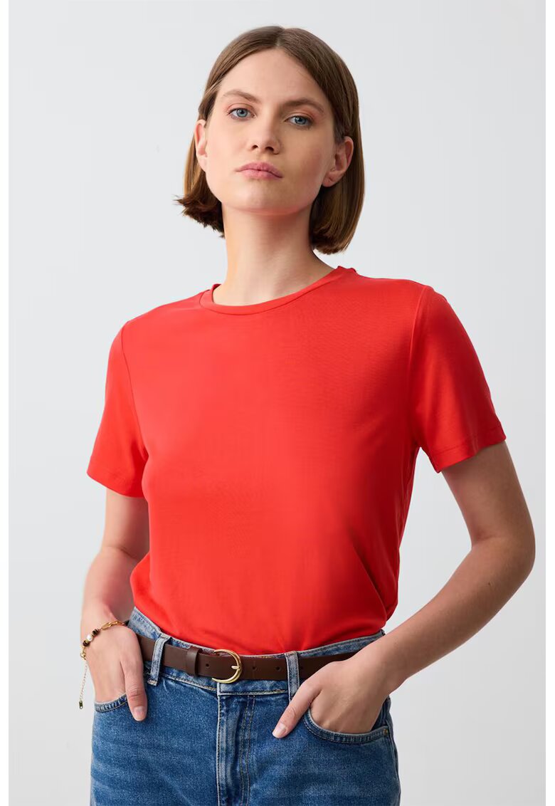 JIMMY KEY Tricou lejer din amestec de modal - Rosu vermillion