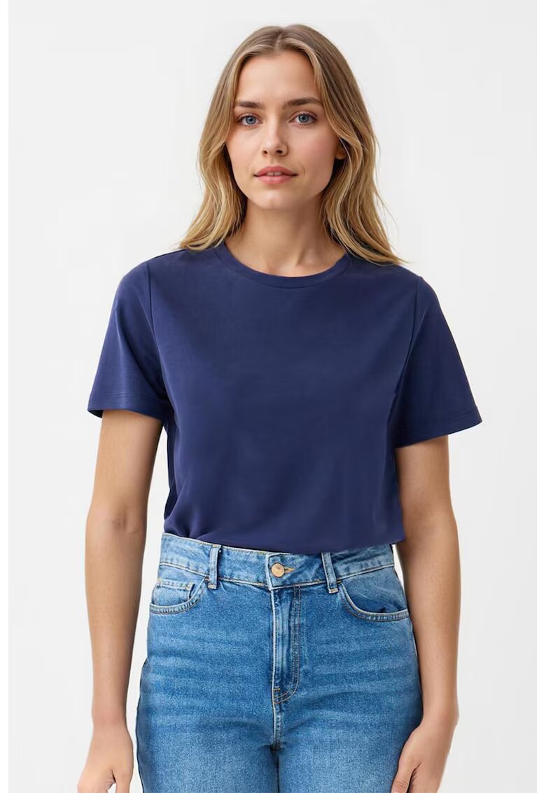 JIMMY KEY Tricou uni din amestec de modal - Bleumarin