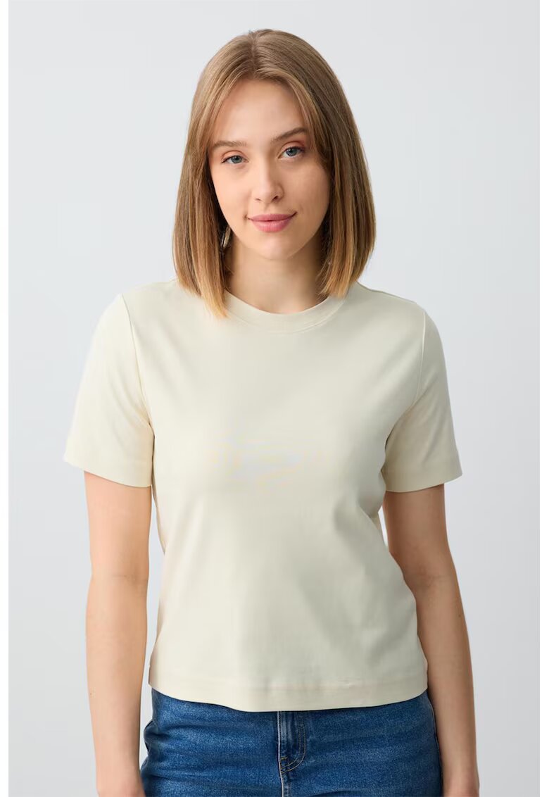 JIMMY KEY Tricou uni din bumbac - Bej