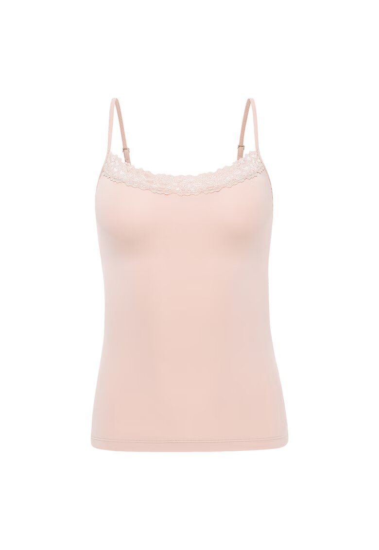 Jockey Top slim fit cu captuseala din dantela - Bej